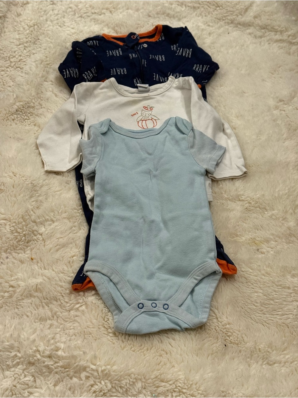 Baby Blue Short-Sleeve One-Piece Bodysuit - Unbranded
